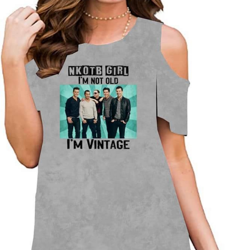 New NKOTB 2X Cold shoulder top